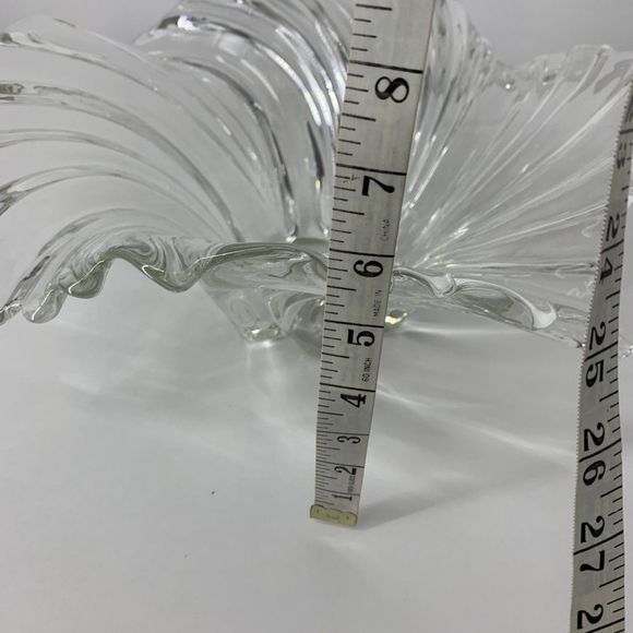 VTG Mikasa clear crystal swirl centerpiece bowl large 13" x 6" 4090 - Picture 8 of 9